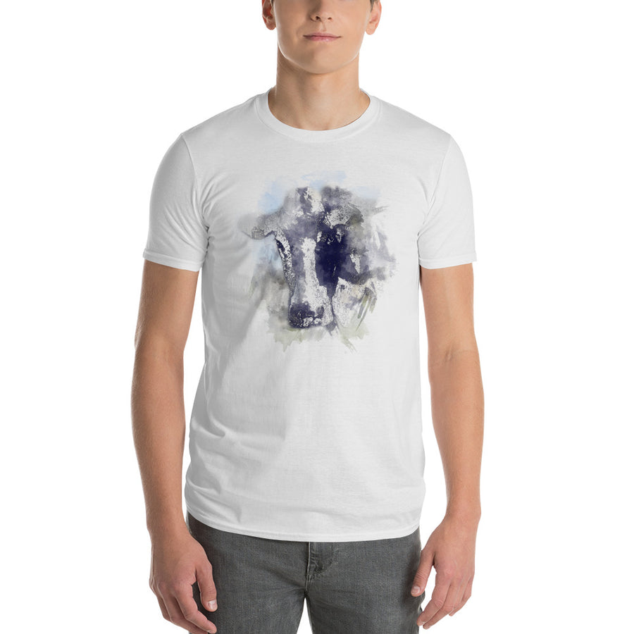 Watercolor Holstein Cow Men's Short-Sleeve T-Shirt