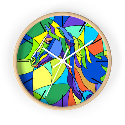 Stained Glass Horse Painting Wall clock