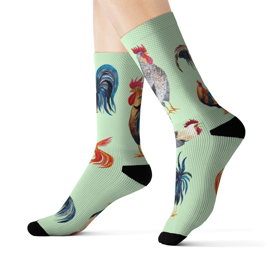 Rooster Socks - Green