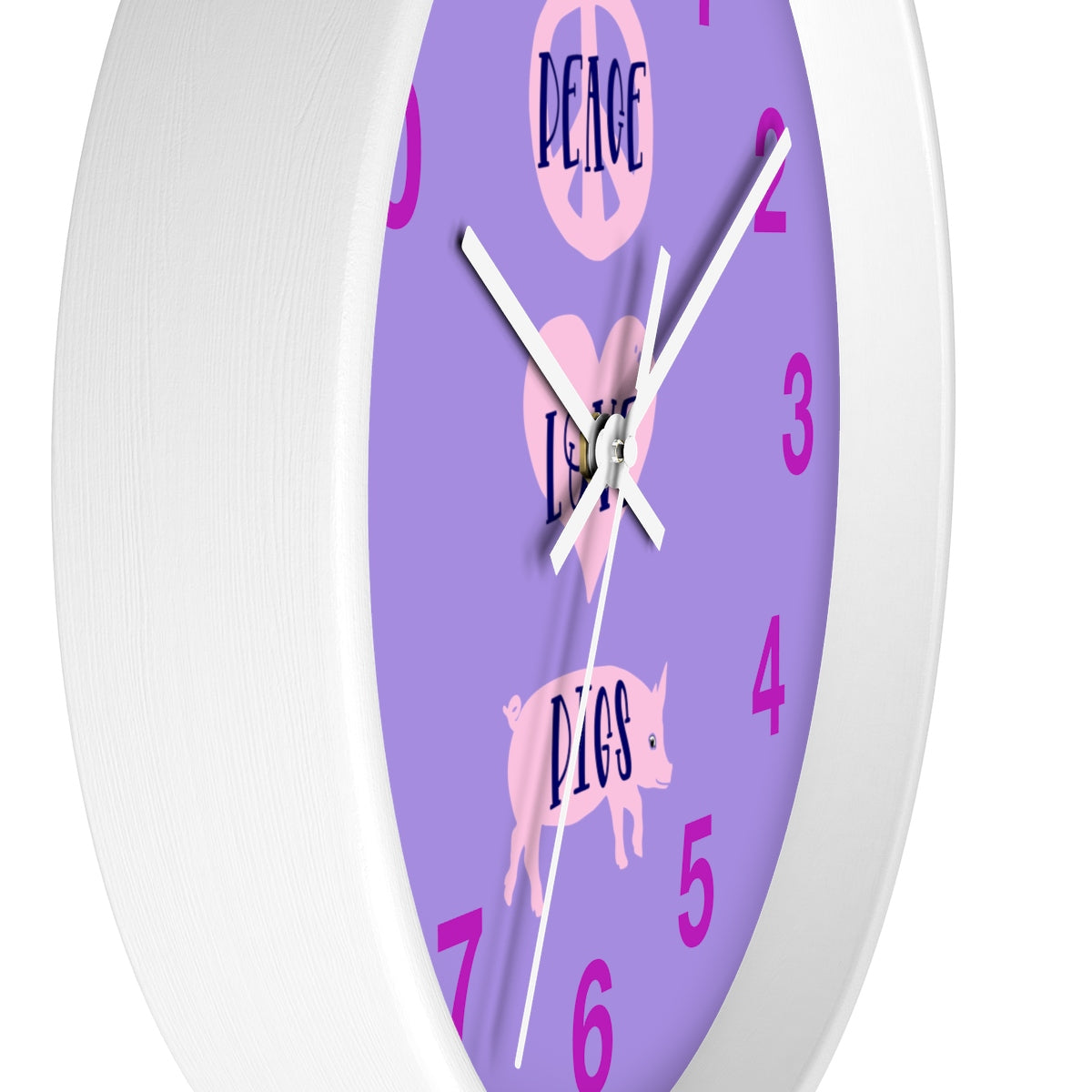 Peace Love Pigs Wall clock