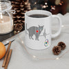 Cat Heartbeat Glossy White Coffee Mugs