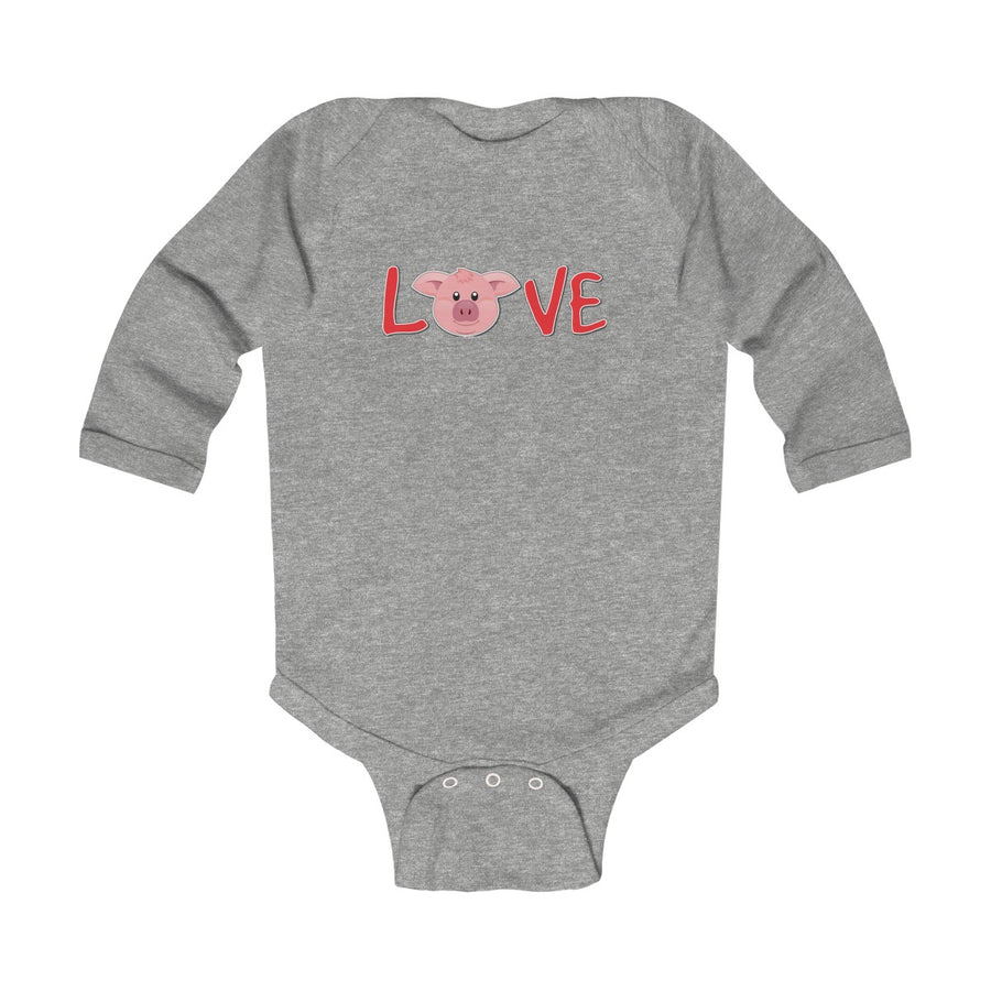 LOVE Pigs Long Sleeve Onesie