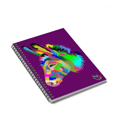 Painted Donkey Spiral Notebook w Ruled Lines