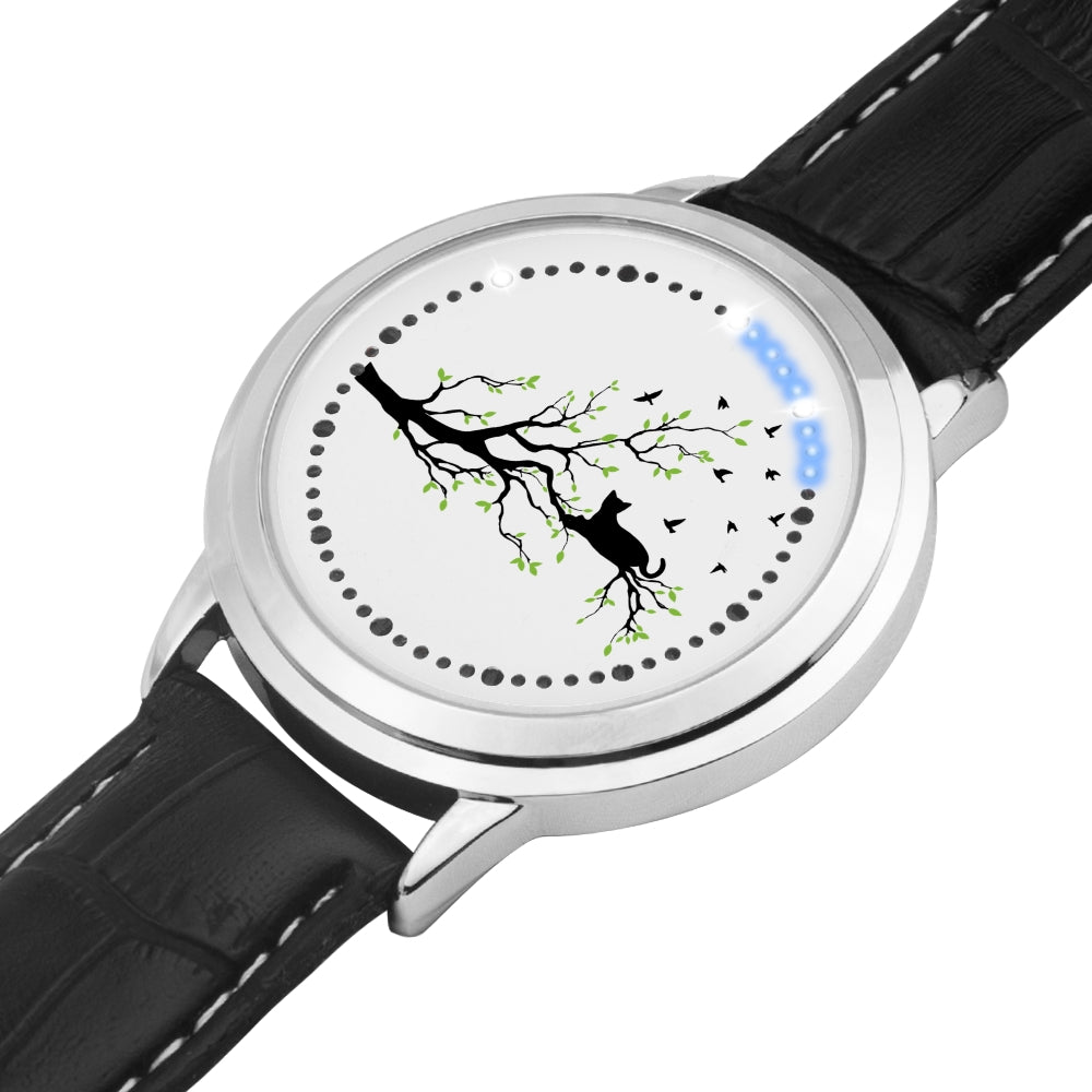 Cat In A Tree LED Stainless Watch