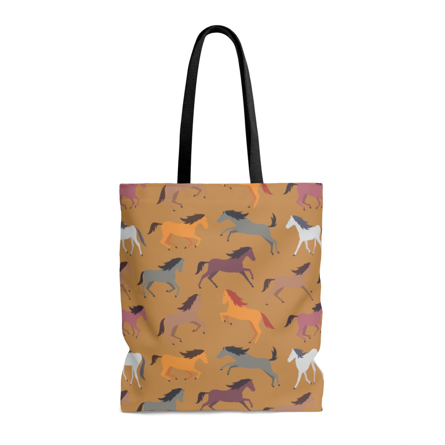 Running Mares Brown Tote Bag