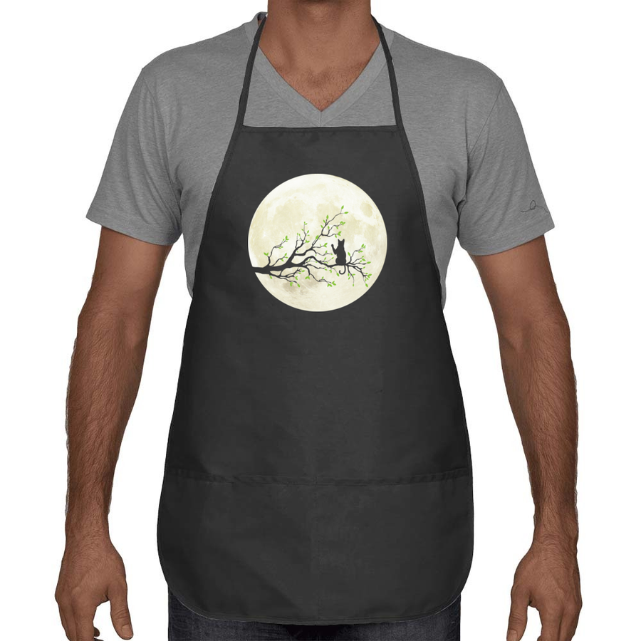 Night Cat Pocketed Apron