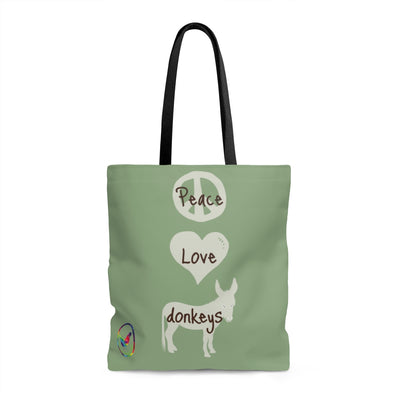 Peace Love Donkeys Tote Bag