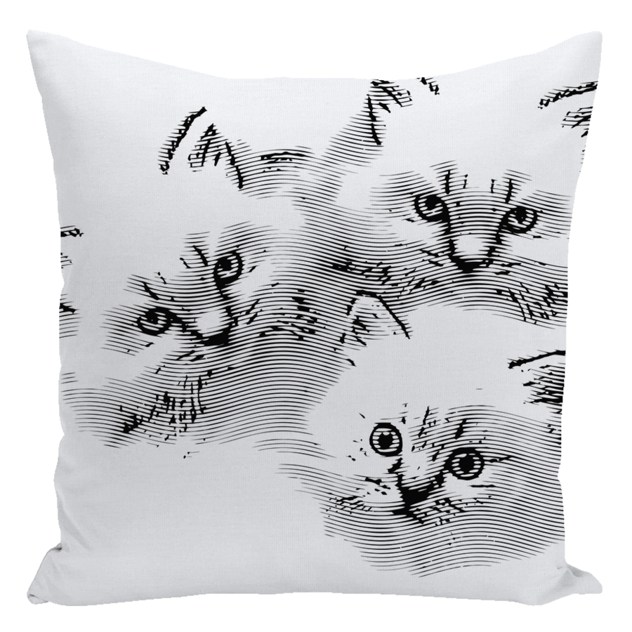 Three Kittens Throw Pillows