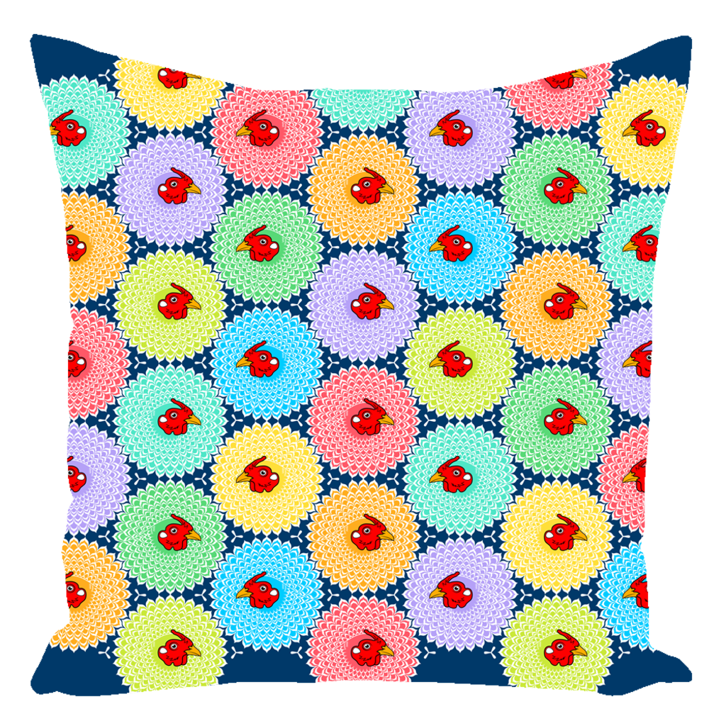 Hens Head Pattern Throw Pillows