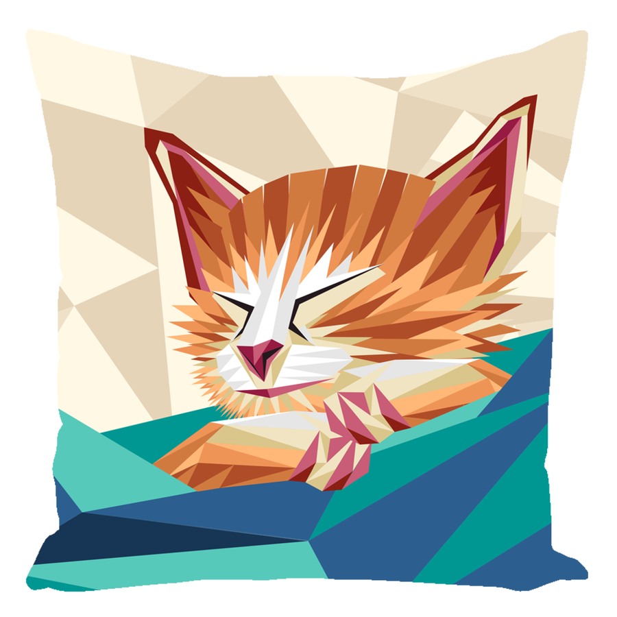 Kitten Snooze Throw Pillows