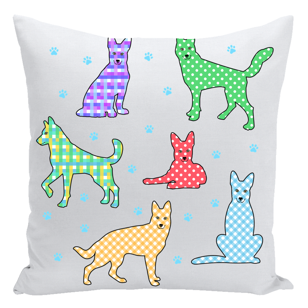 Gingham Dog Throw Pillows