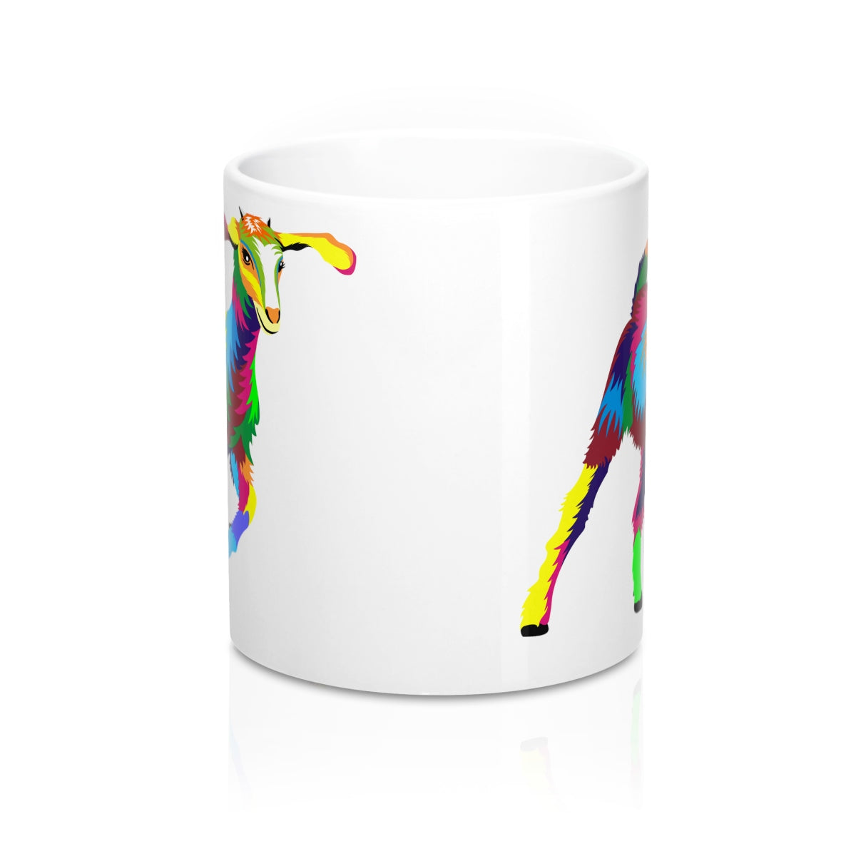 Painted Goat Glossy White Mug