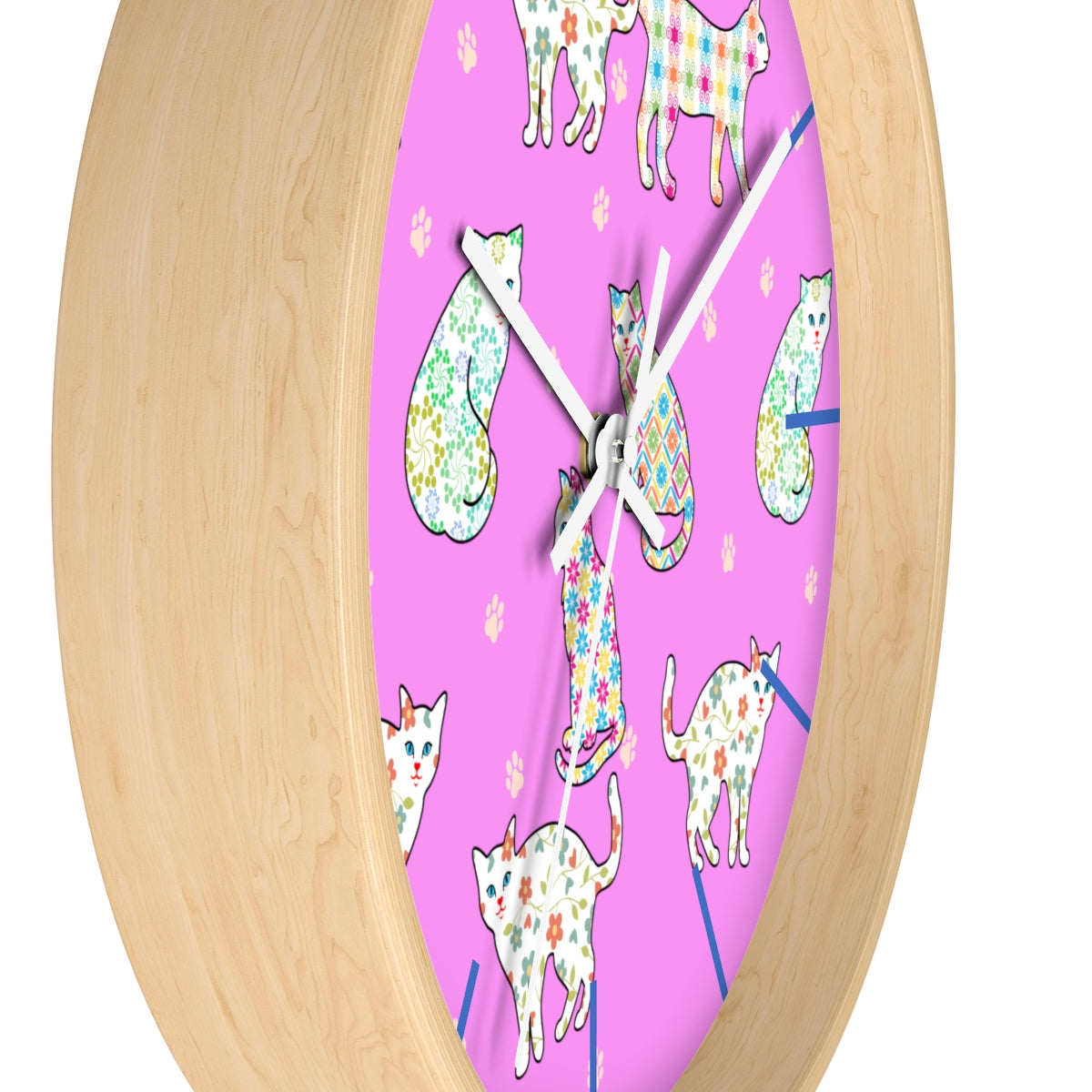 Gingham Classy Cats Wall clock