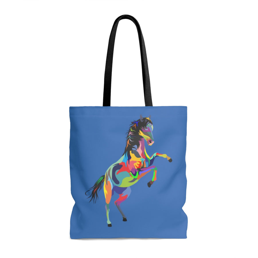 Painted Horse Blue Tote Bag