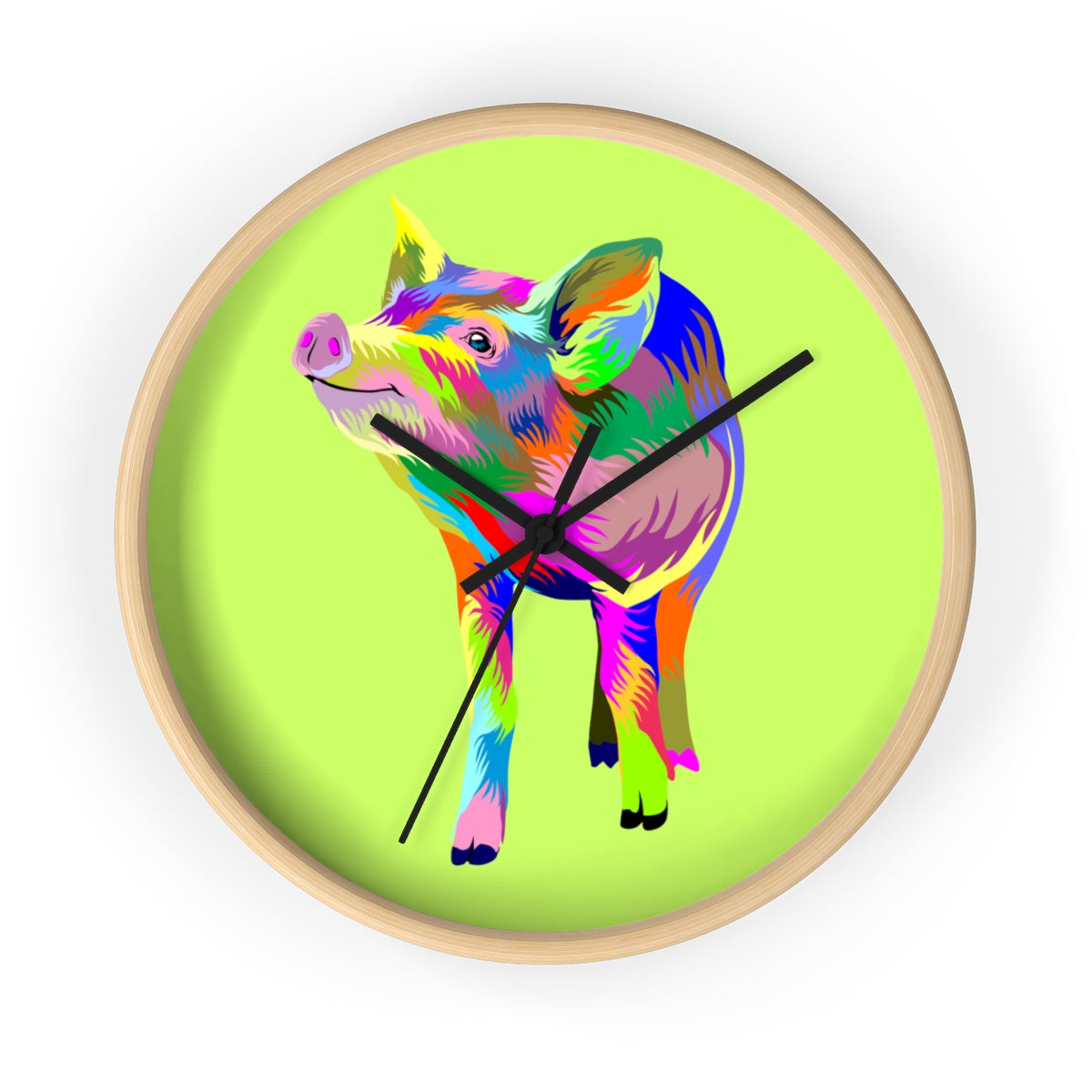 Painted Pig Wall clock