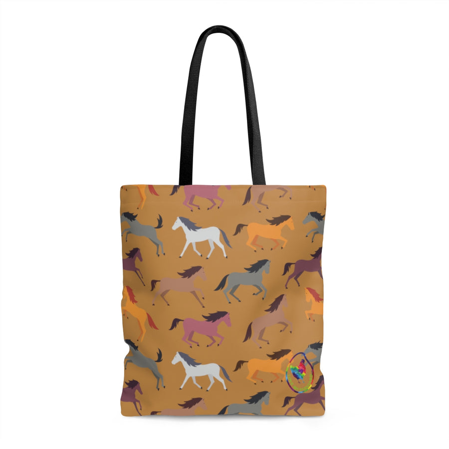 Running Mares Brown Tote Bag