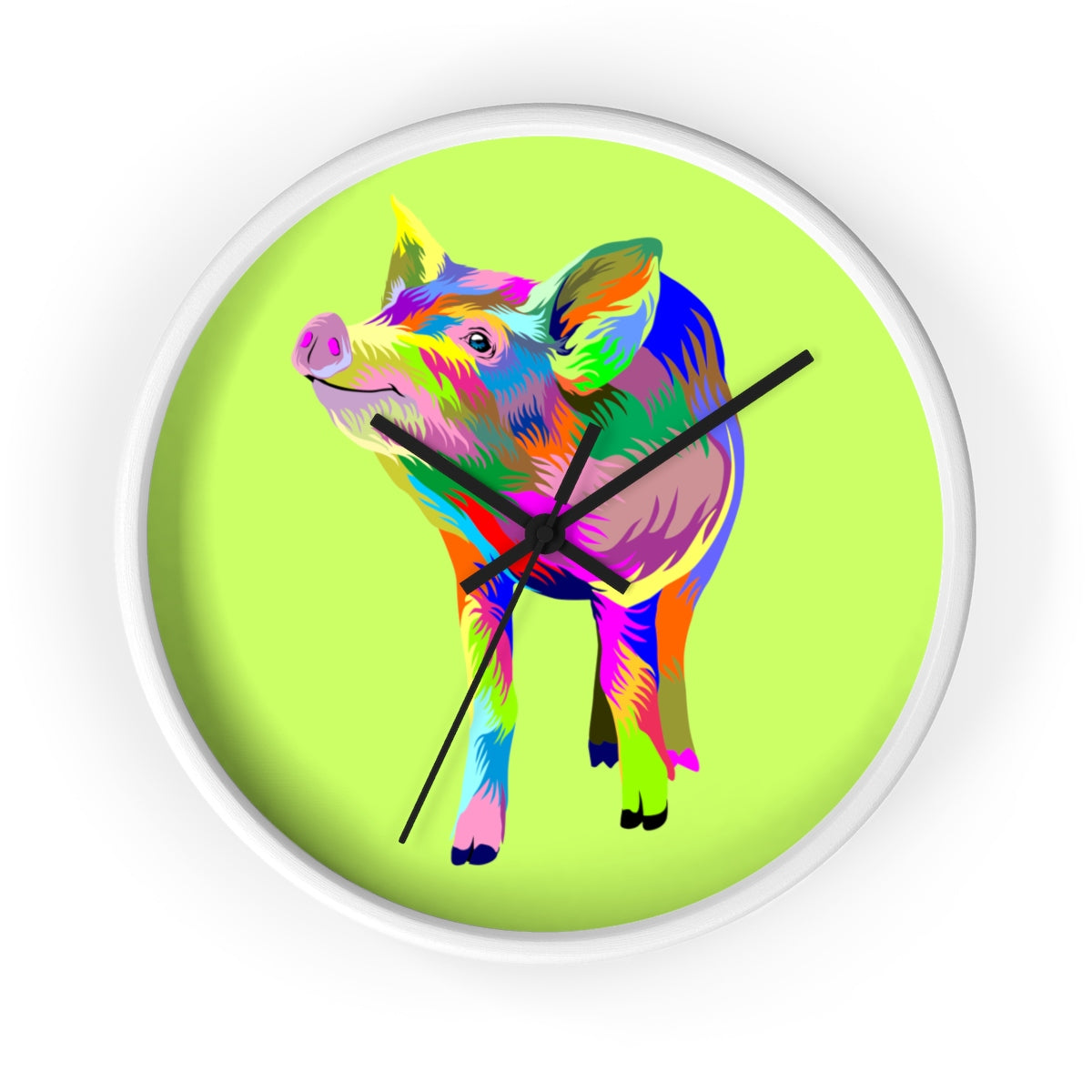 Painted Pig Wall clock