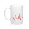 Heartbeat Hen Glossy White Coffee Mugs