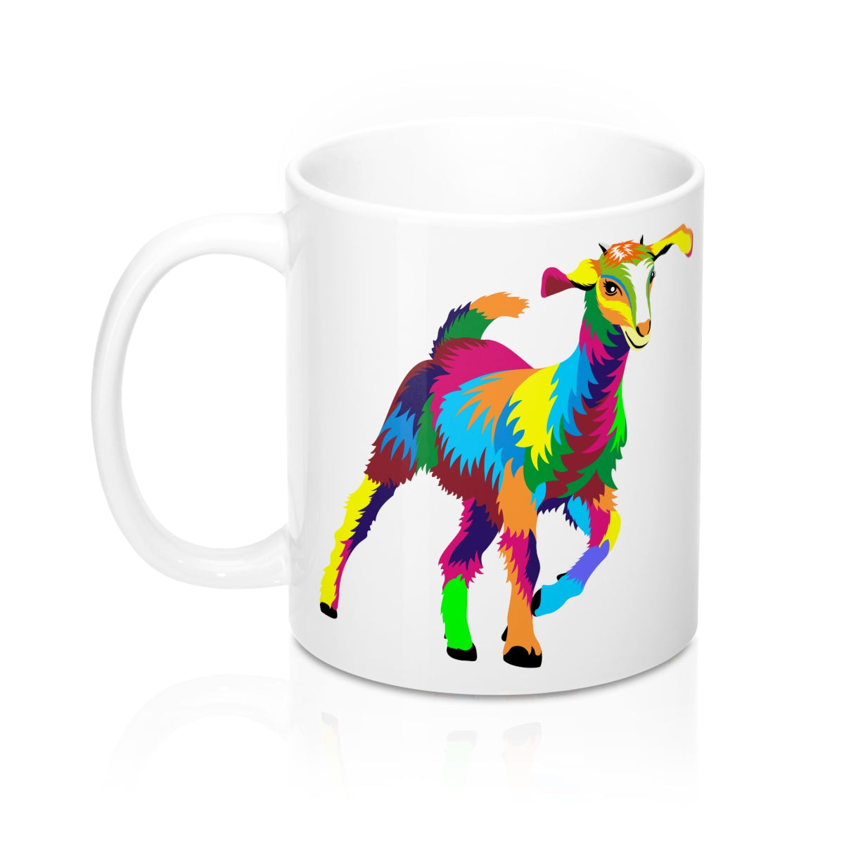 Painted Goat Glossy White Mug