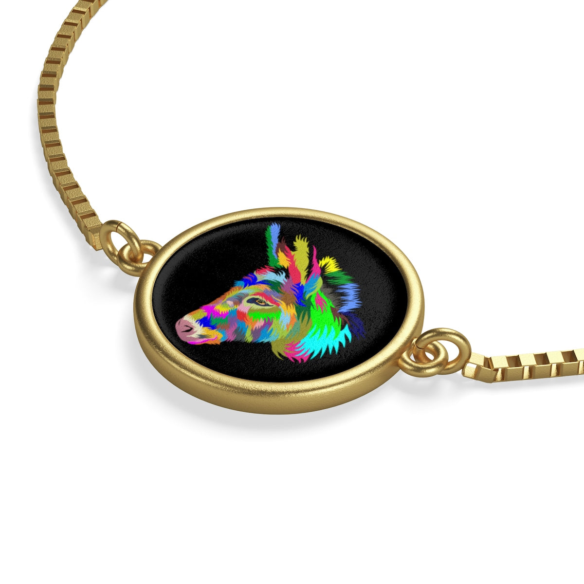 Painted Donkey Box Chain Bracelet