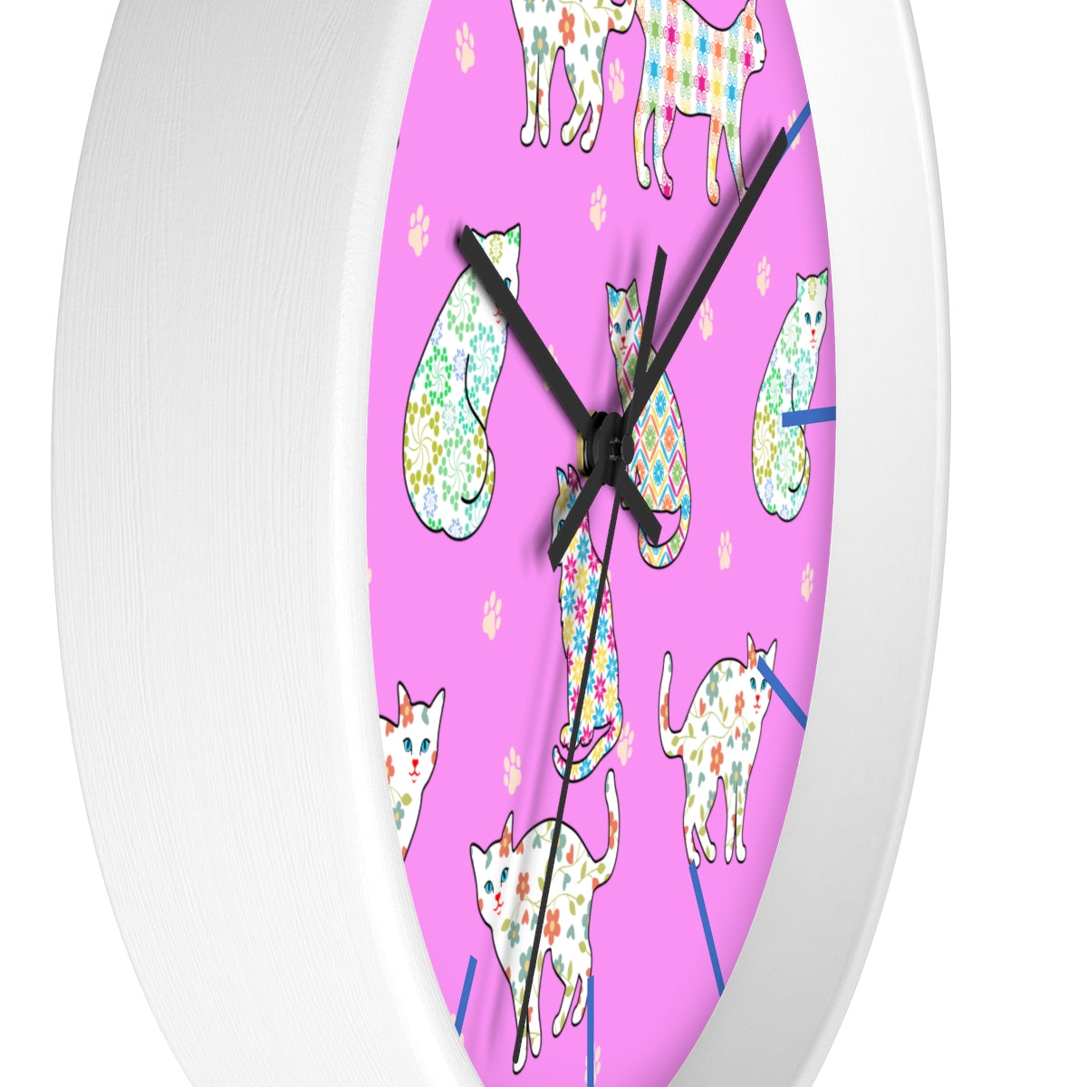 Gingham Classy Cats Wall clock