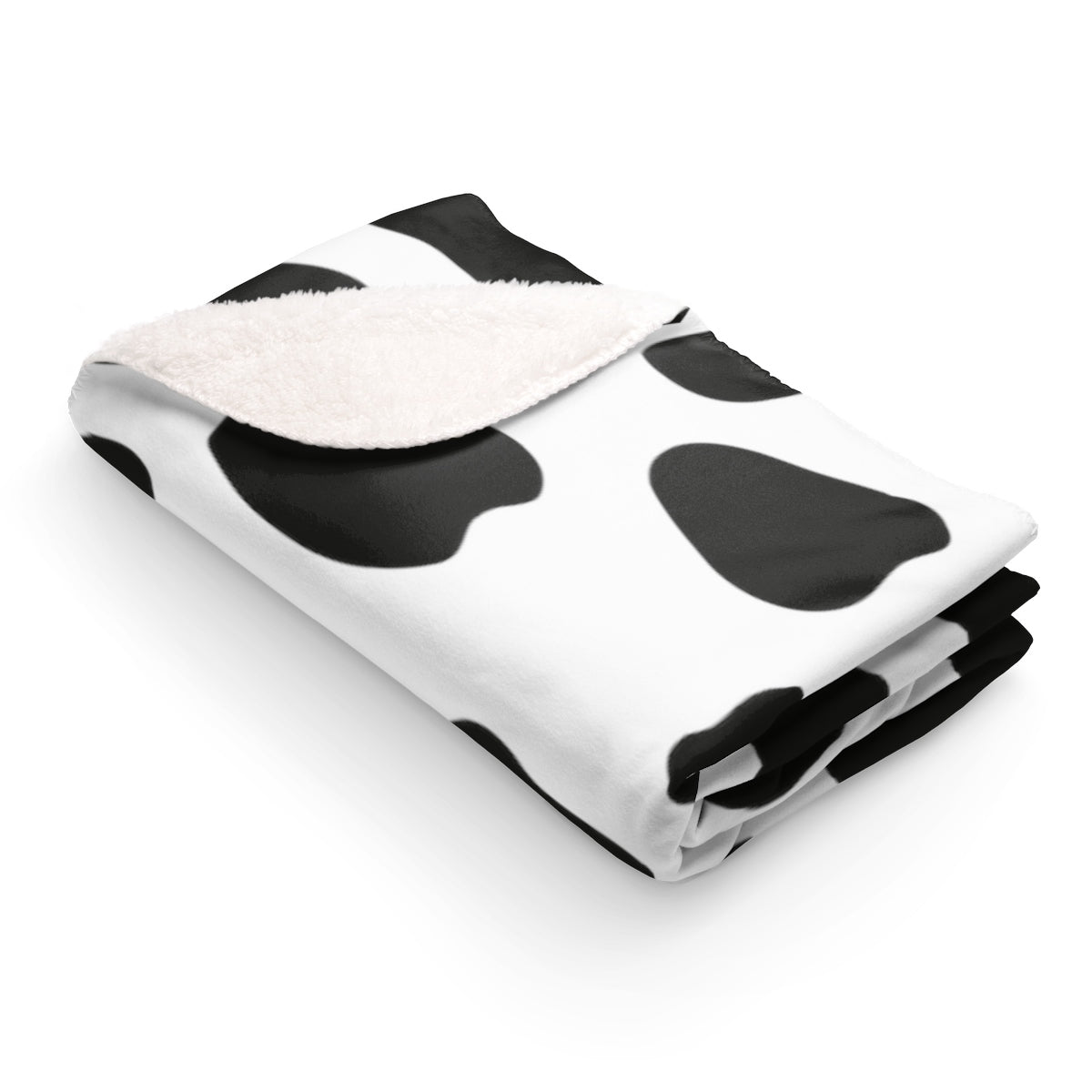 Cow Spotted Sherpa Fleece Blanket
