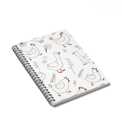 Happy Chickens & Ducks Spiral Notebook w Ruled Lines