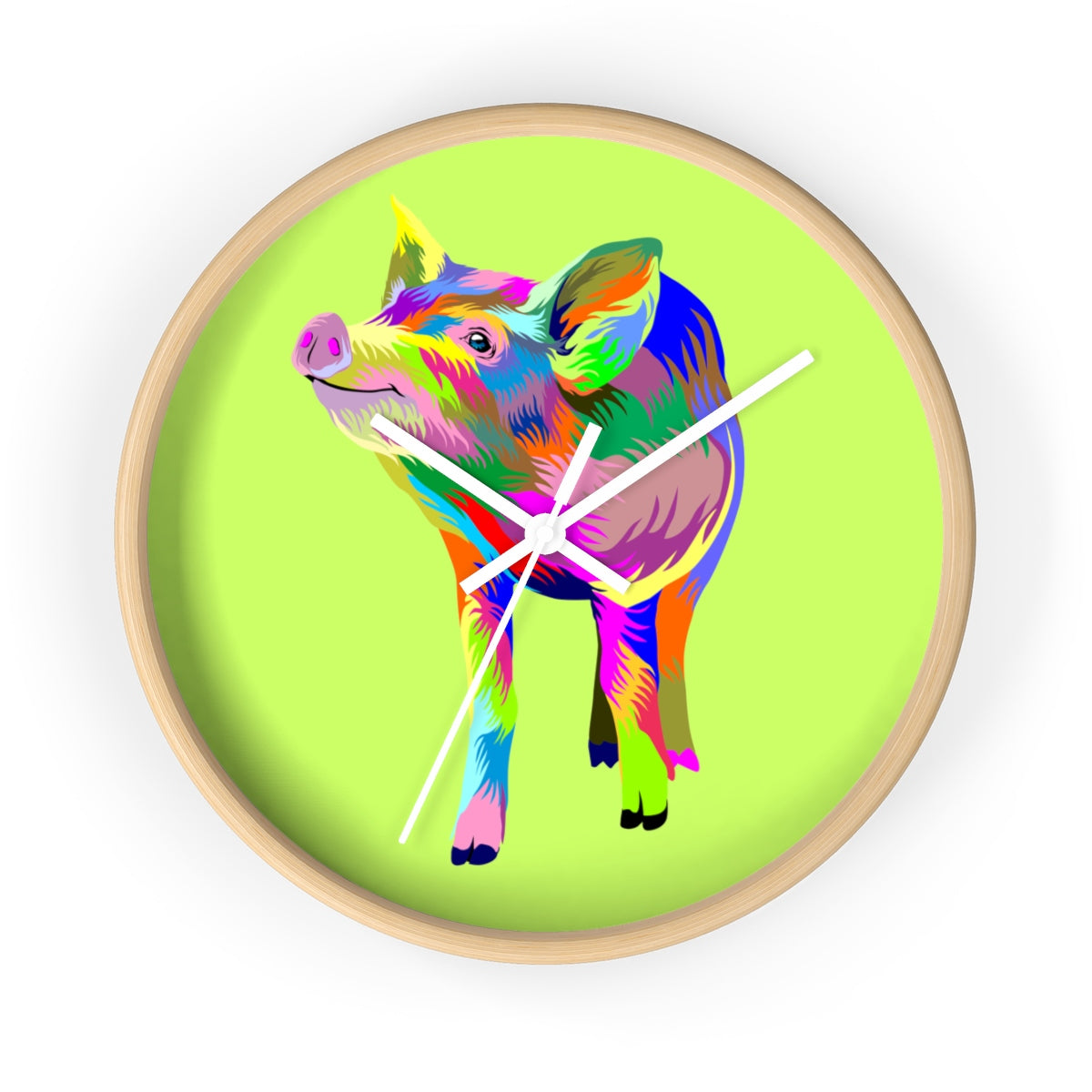 Painted Pig Wall clock