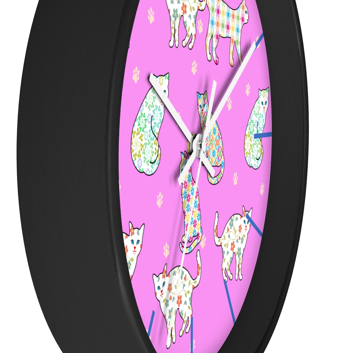 Gingham Classy Cats Wall clock