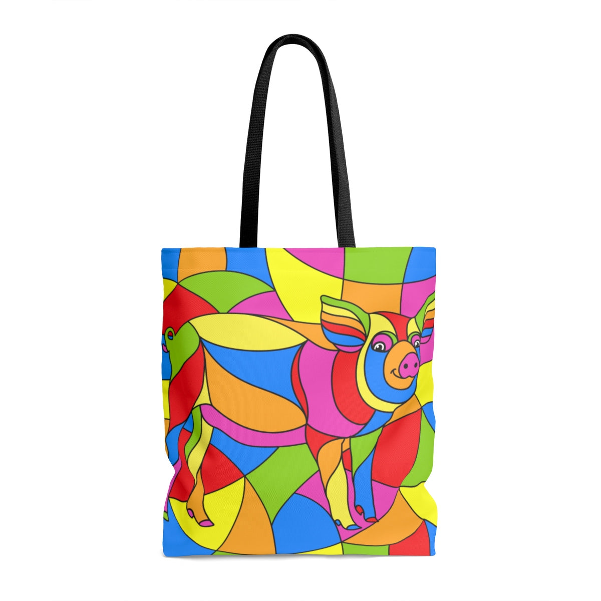 Stained Glass Pig Tote Bag
