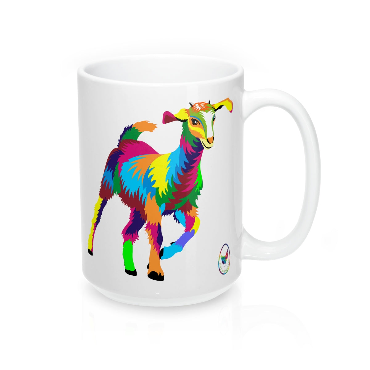 Painted Goat Glossy White Mug