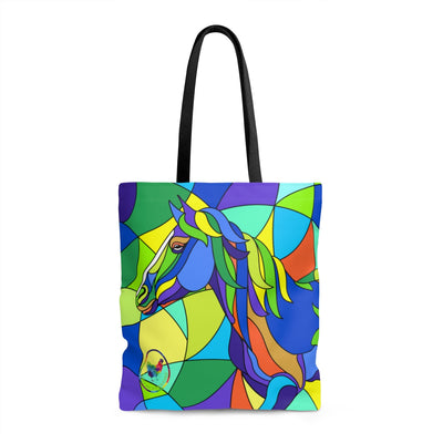 Stained Glass Window Horse Tote Bag