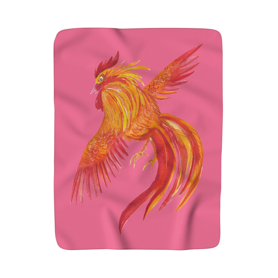 Hen Takes Flight Sherpa Fleece Blanket