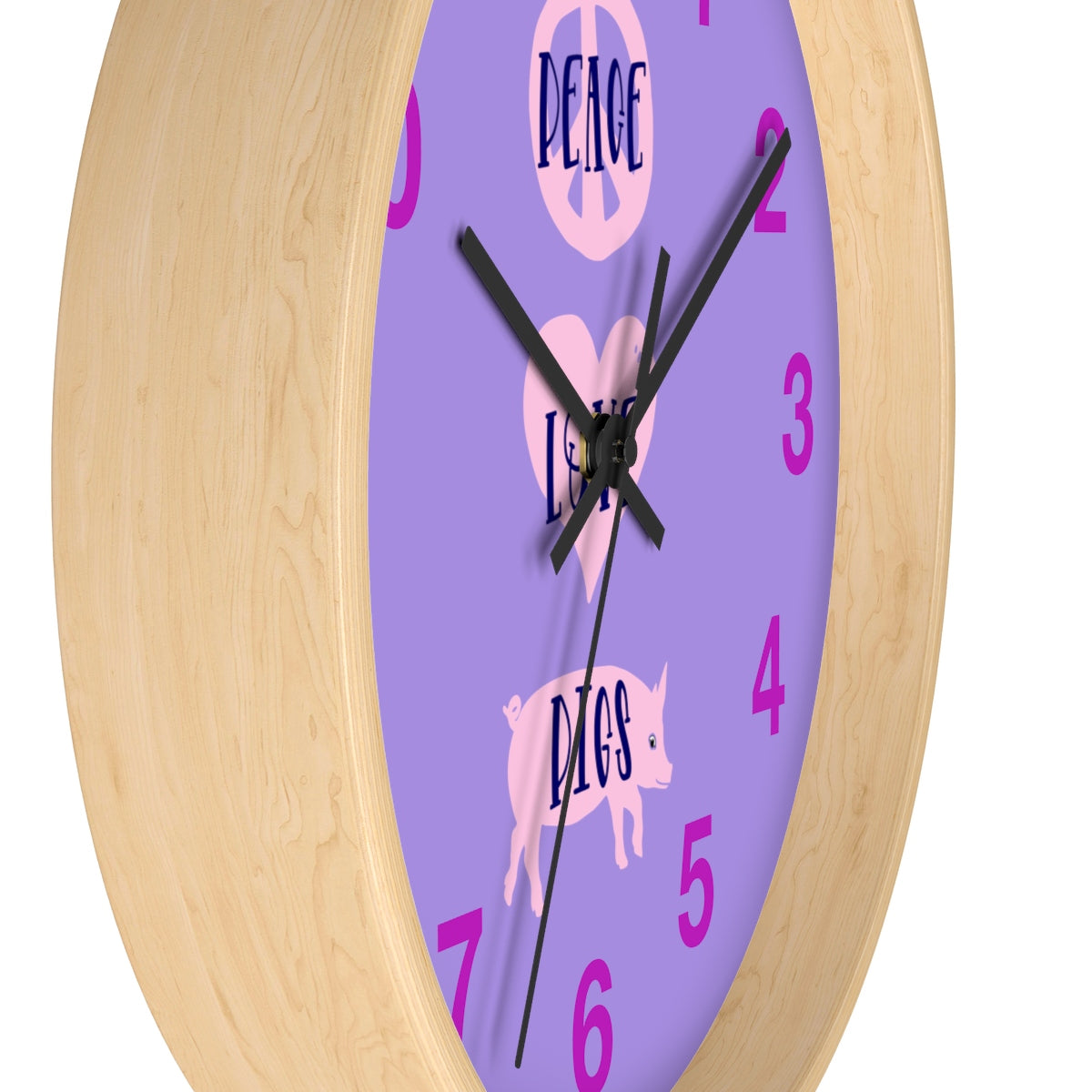 Peace Love Pigs Wall clock