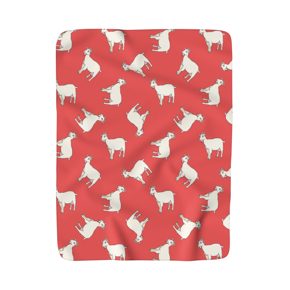 Dairy Goats Coral Sherpa Fleece Blanket