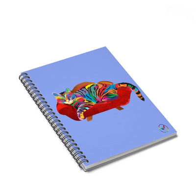Cool Cat Spiral Notebook w Ruled Lines