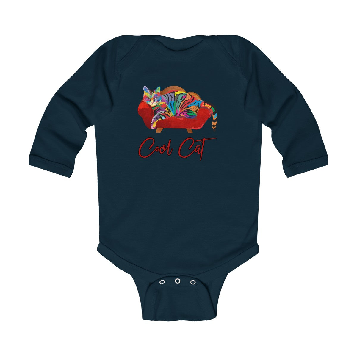 Cool Cat Long Sleeve Onesie