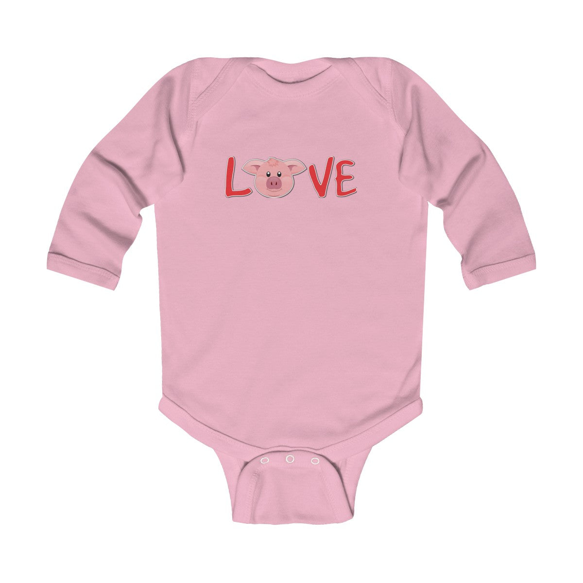 LOVE Pigs Long Sleeve Onesie