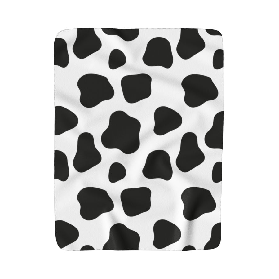 Cow Spotted Sherpa Fleece Blanket