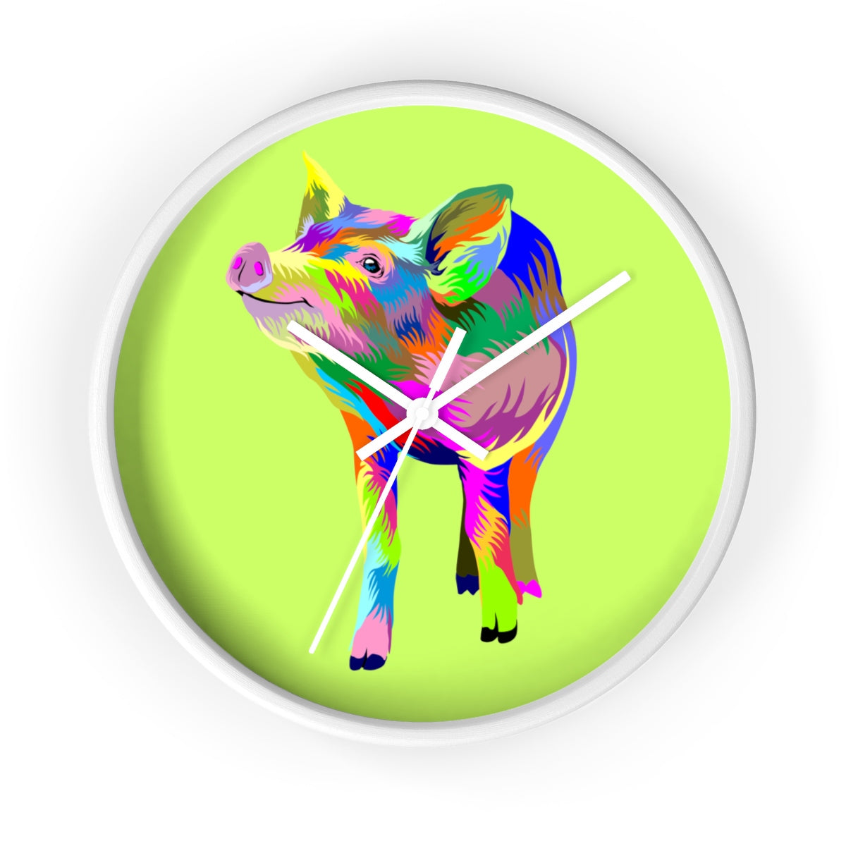 Painted Pig Wall clock
