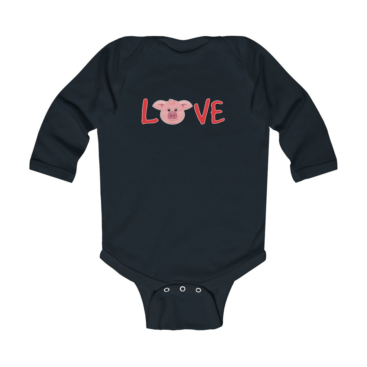 LOVE Pigs Long Sleeve Onesie