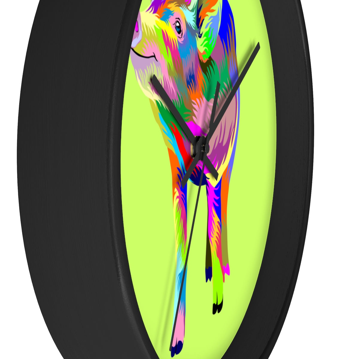 Painted Pig Wall clock