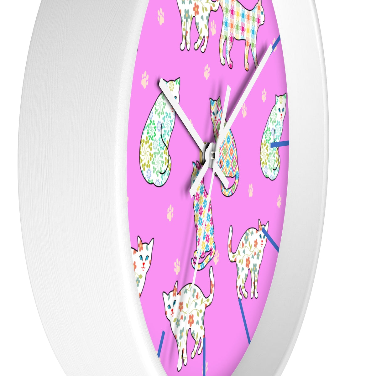 Gingham Classy Cats Wall clock