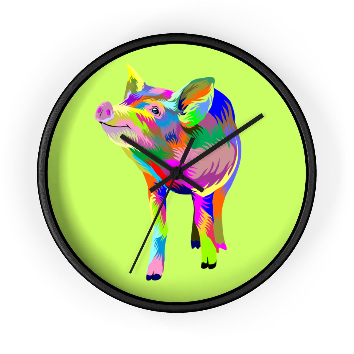 Painted Pig Wall clock