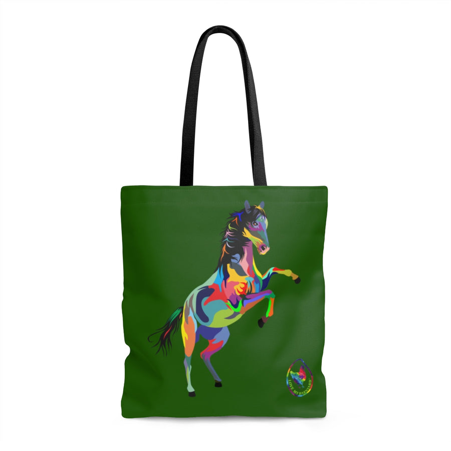 Painted Horse Green Tote Bag