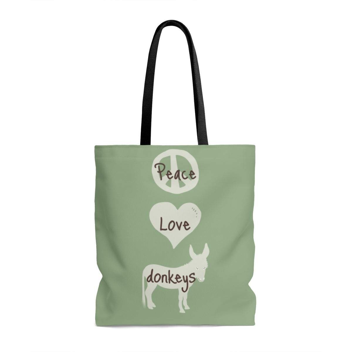 Peace Love Donkeys Tote Bag