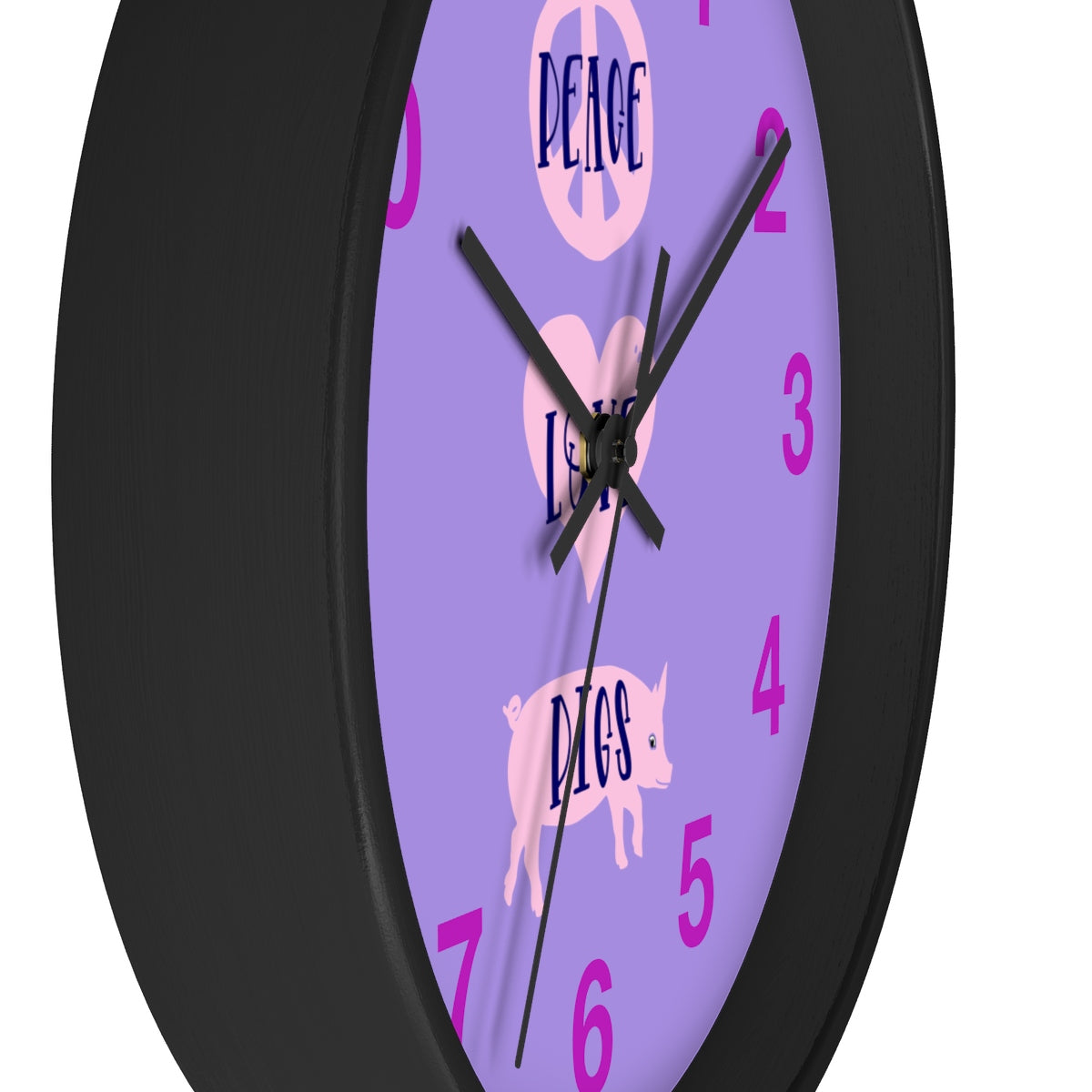 Peace Love Pigs Wall clock