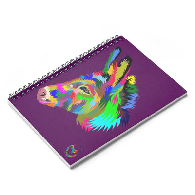 Painted Donkey Spiral Notebook w Ruled Lines