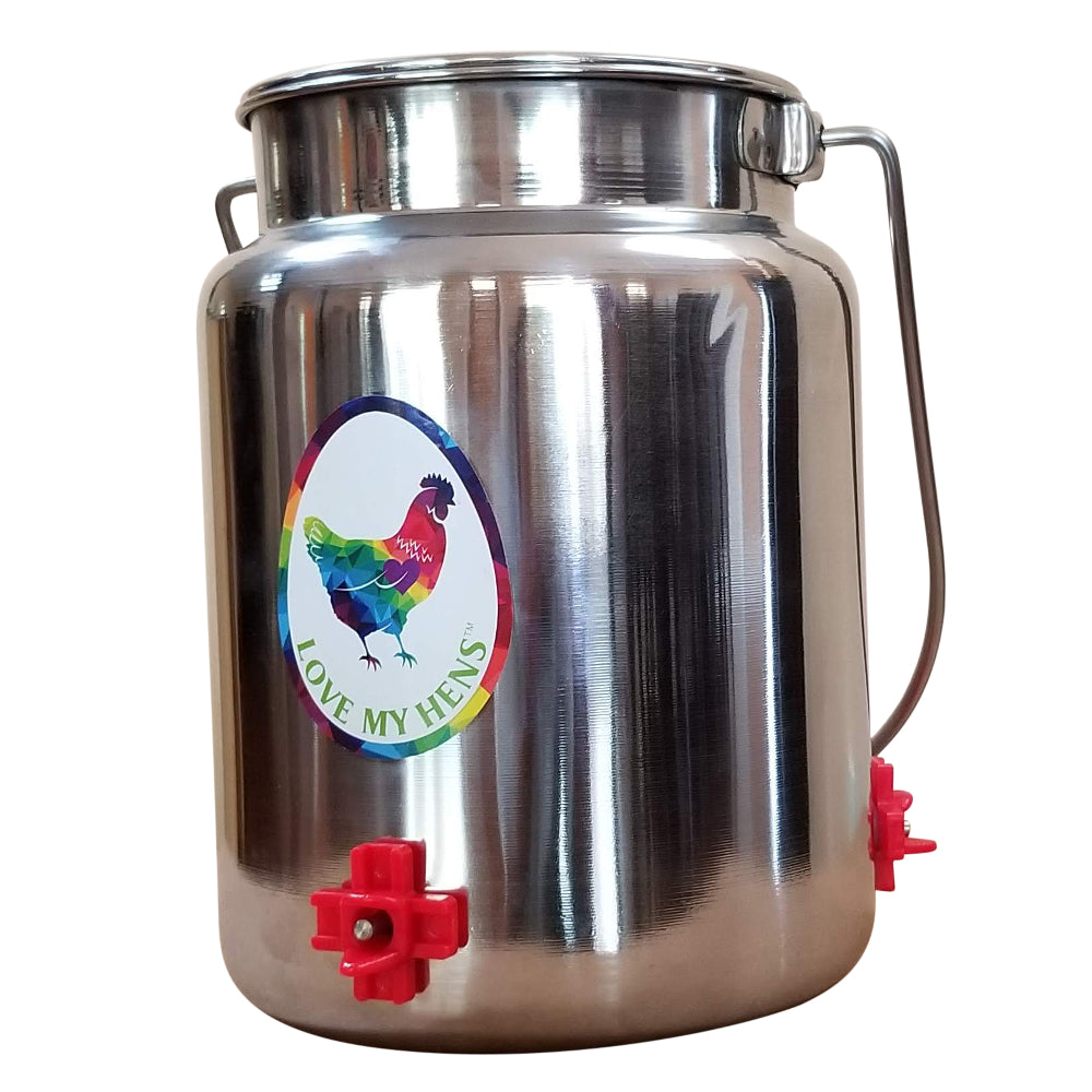 Chicken Waterer, Stainless 1.3 Gallon (5 Liter) With 3 Nipples