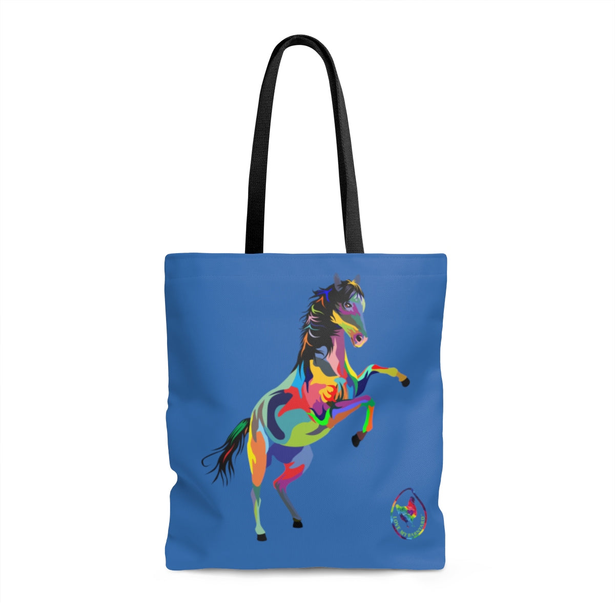 Painted Horse Blue Tote Bag